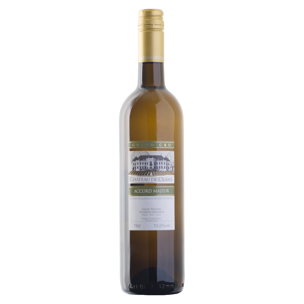 Accord Majeur Blanc du Château de Crans, vin blanc suisse bio AOC La Côte en bouteille 75 cl